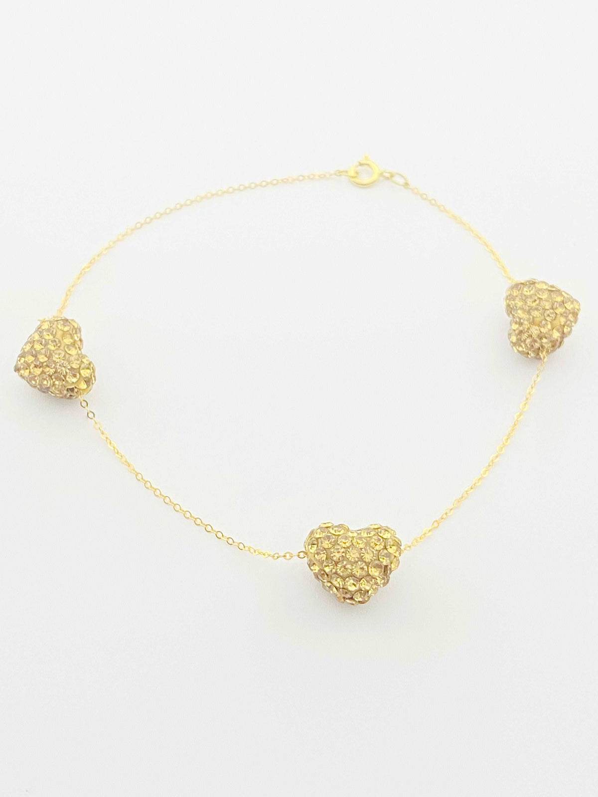 18K Real Gold Swarovski Heart Bracelet Gold - Embellish Gold