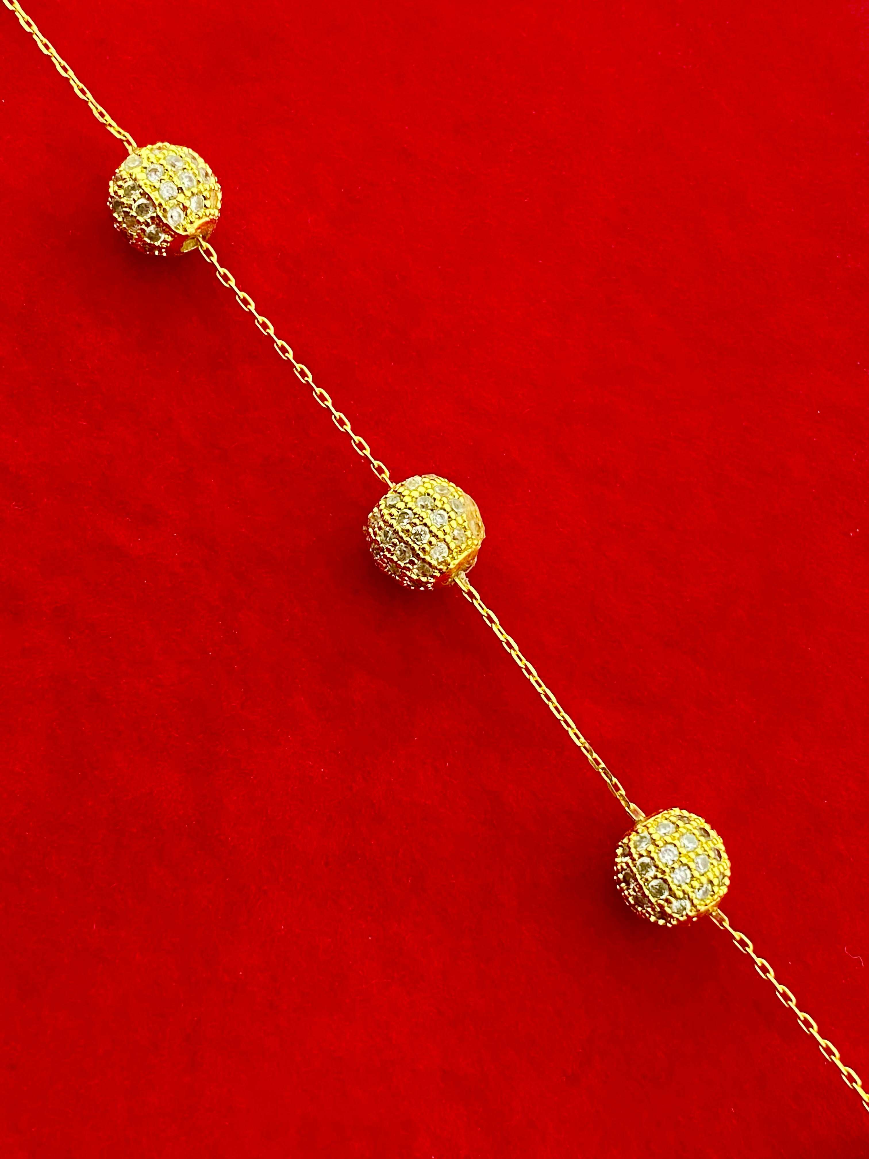 18K Real Gold 5 Brass Ball Bracelet.1 - Embellish Gold