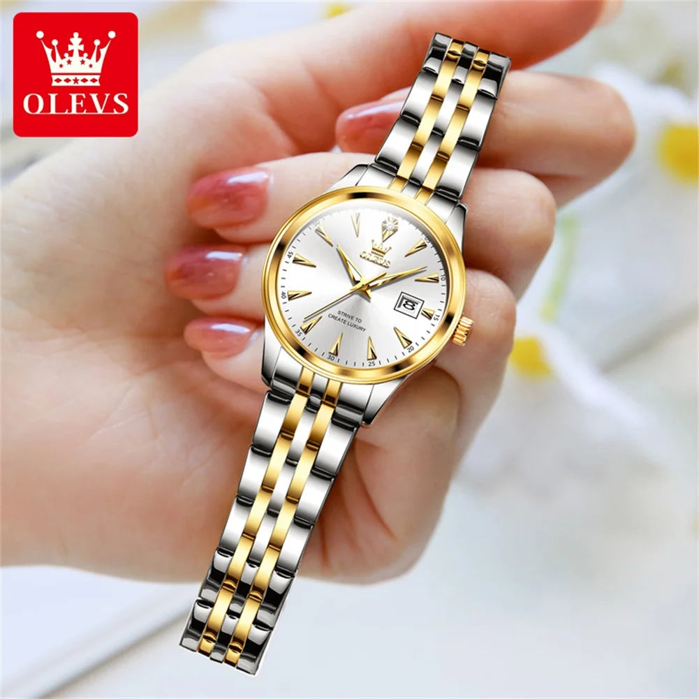 OLEVS Brand Fashion Quartz Watch Women - Olevs - Embellish Gold Jewelry & Diamond