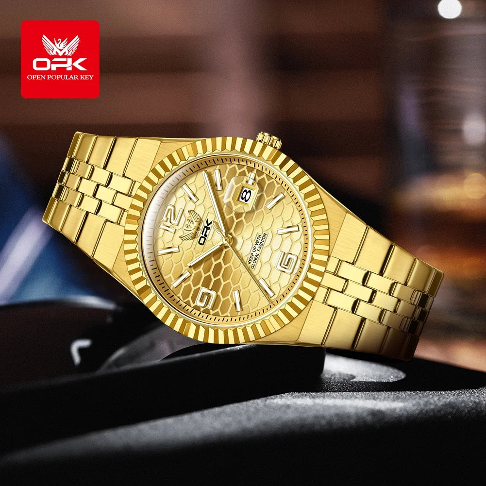OPK 8186 Business Men's Watch - Olevs - Embellish Gold Jewelry & Diamond