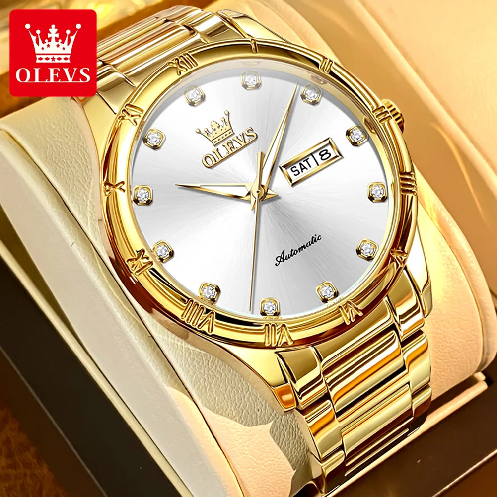 OLEVS Men's Watches - Festive Collection - Embellish Gold Jewelry & Diamond