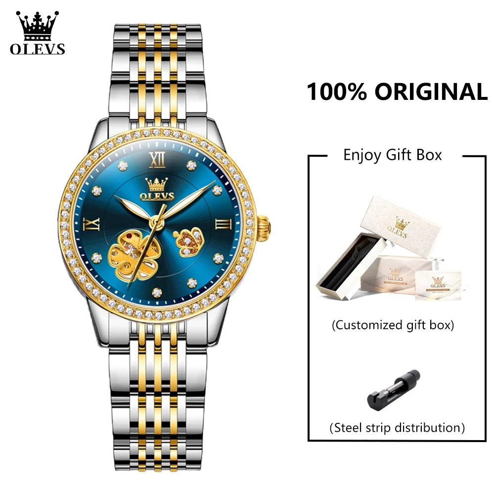 OLEVS 6706 New Women's Watch - Festive Collection - Embellish Gold Jewelry & Diamond