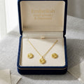 18K Real Gold CoCo Flower Necklace And Earring Set