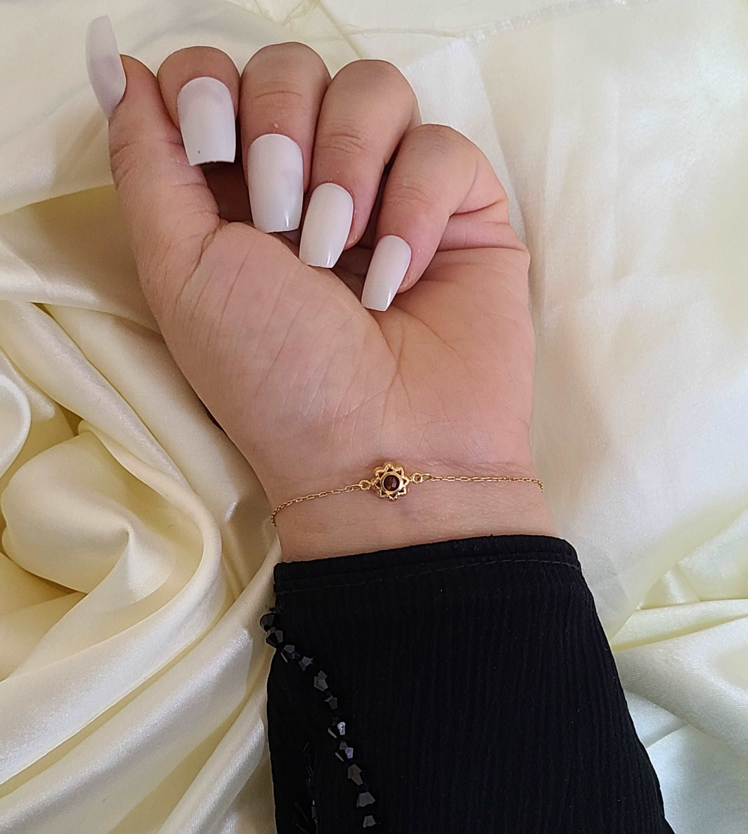 18K Real Gold Red Dragon Eye Bracelet - Embellish Gold