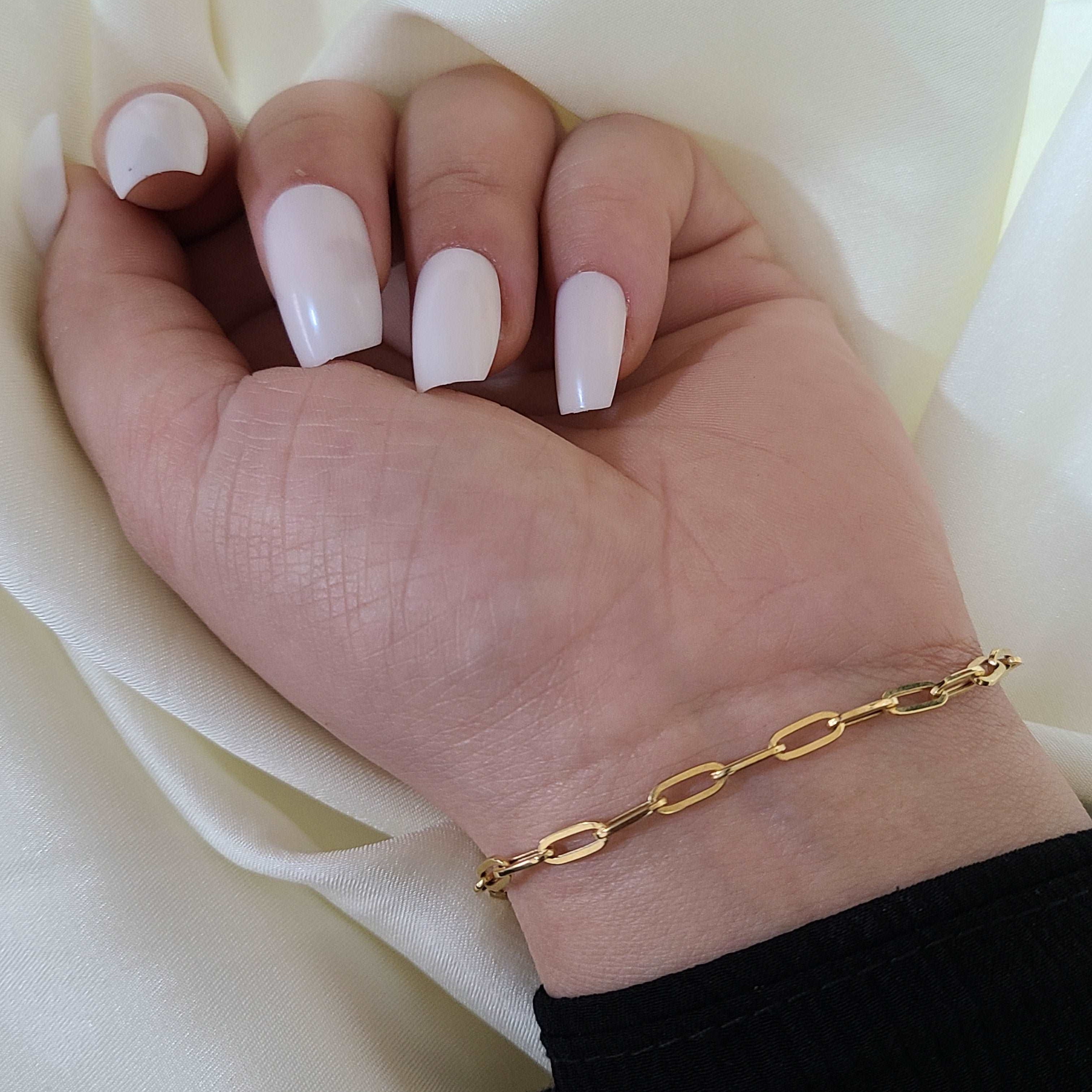 18K Real Gold Paper Clip Bracelet - Embellish Gold