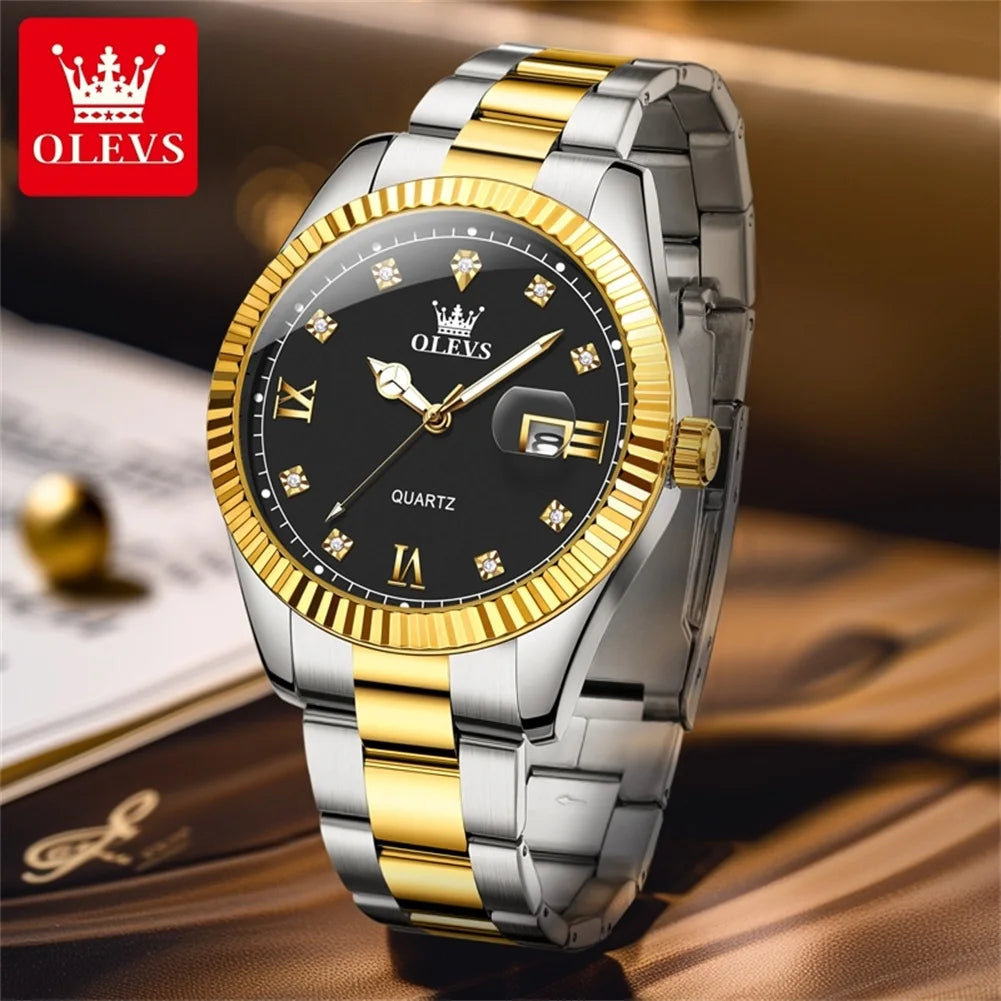 OLEVS Brand Men's Watch - Olevs - Embellish Gold Jewelry & Diamond