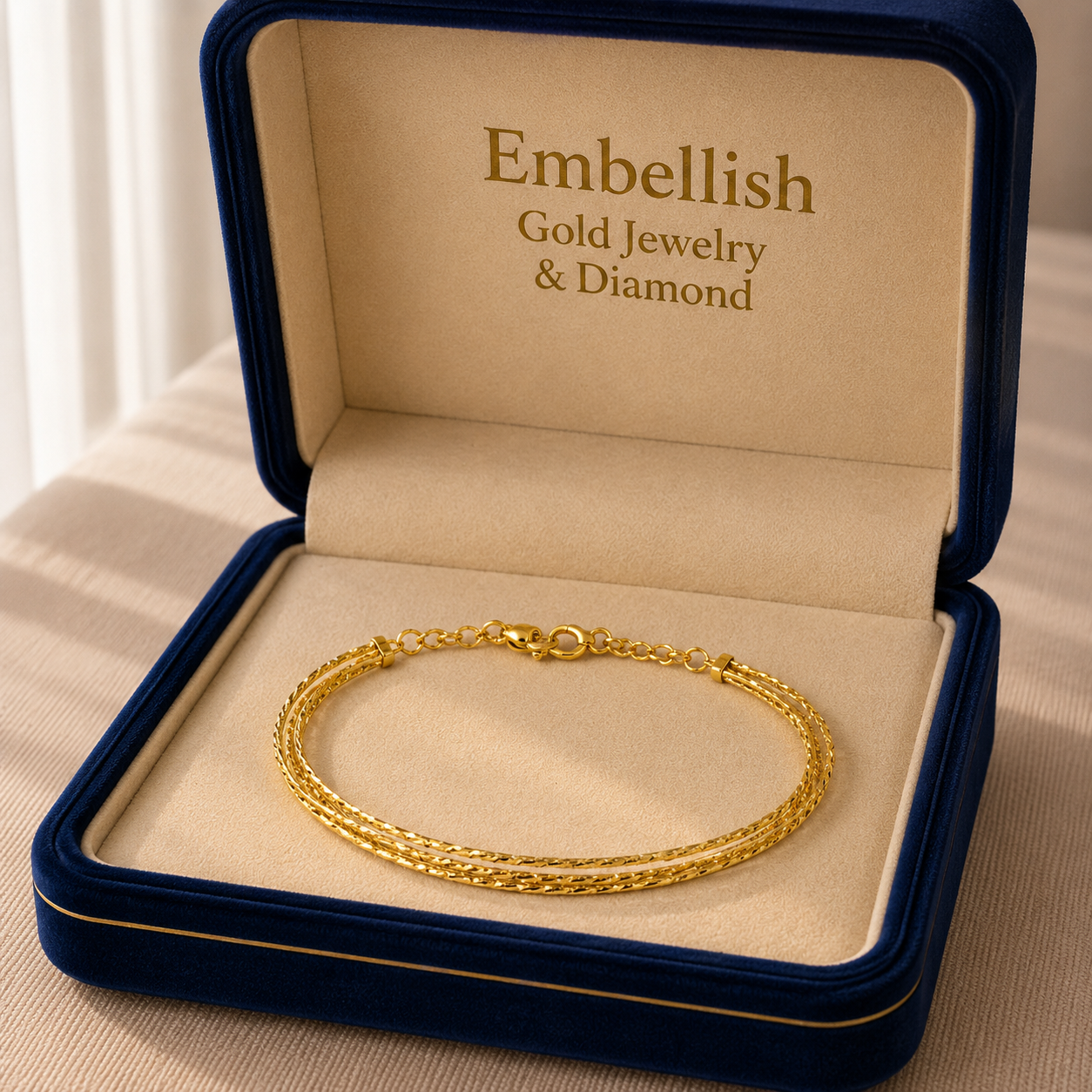18k Gold String Inspired Bangle
