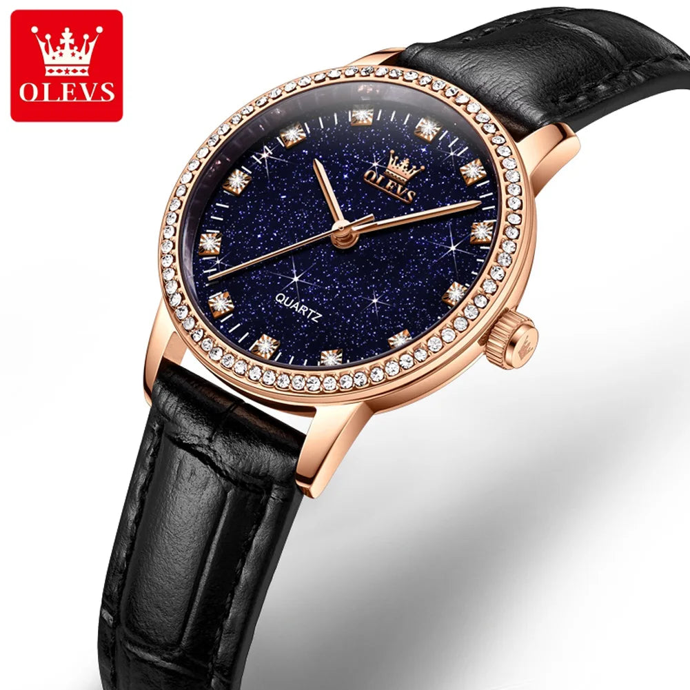 OLEVS Brand Fashion Starry Sky Quartz Watch for Women - Olevs - Embellish Gold Jewelry & Diamond