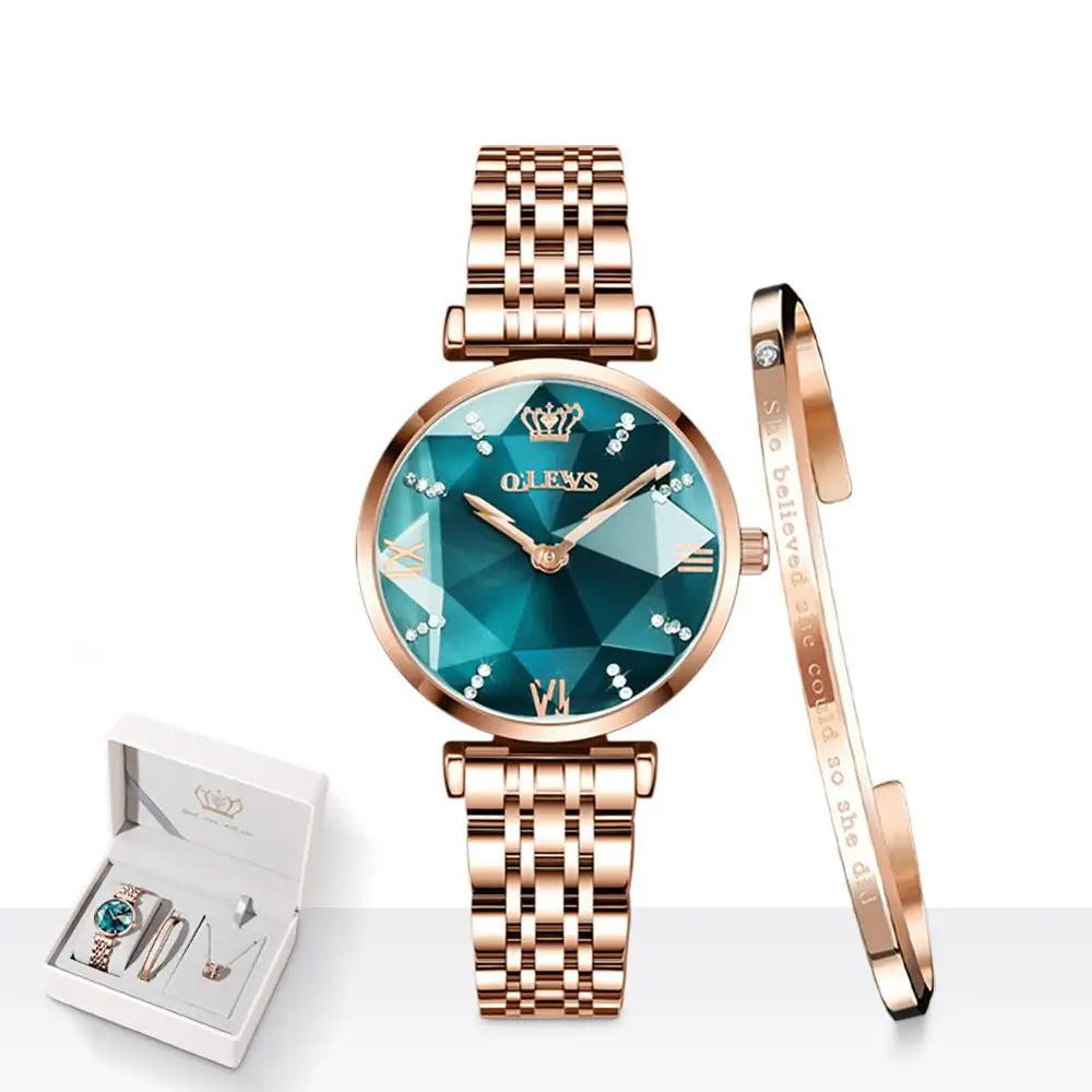 OLEVS New Women Luxury Jewel Quartz Watches - Olevs - Embellish Gold Jewelry & Diamond