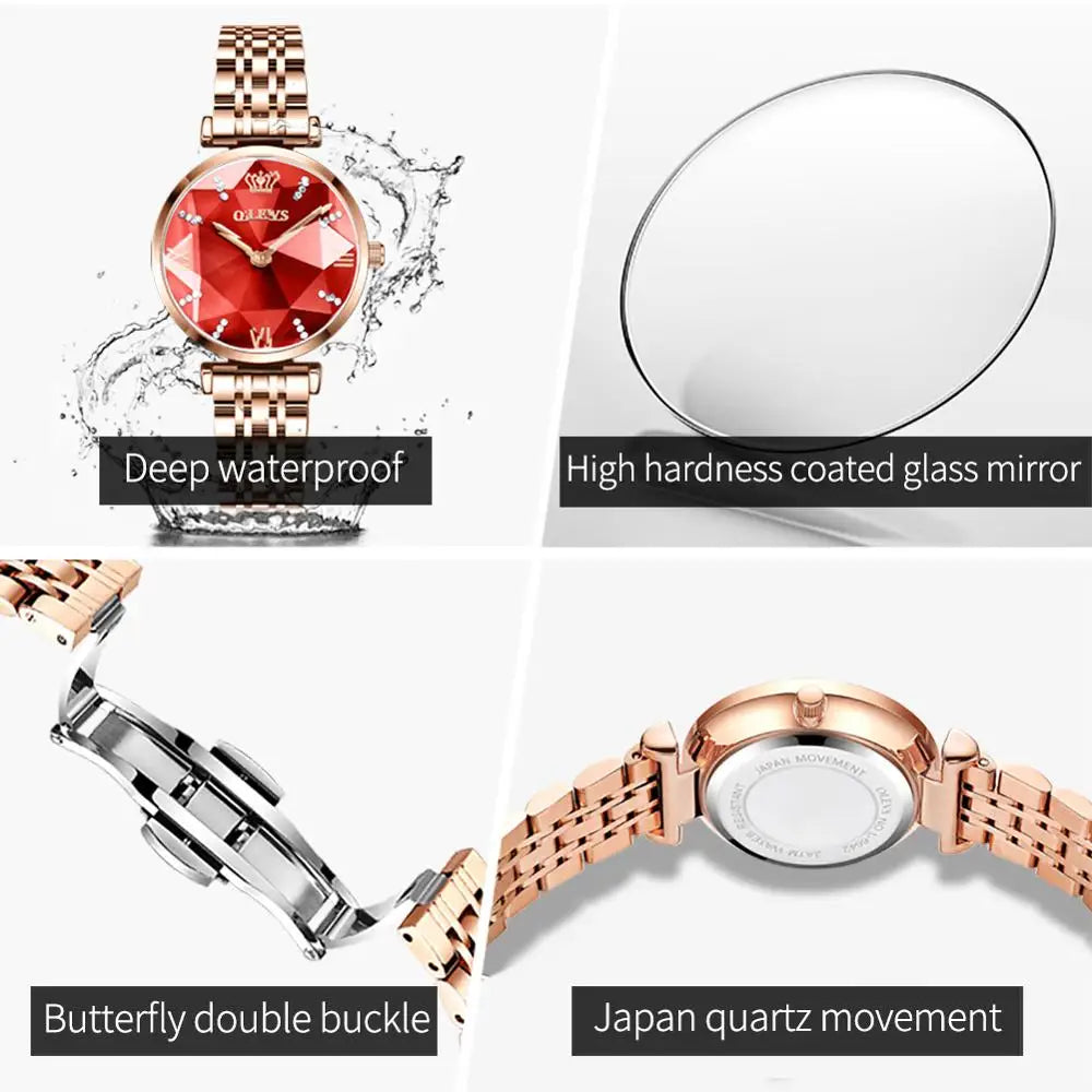 OLEVS New Women Luxury Jewel Quartz Watches - Olevs - Embellish Gold Jewelry & Diamond