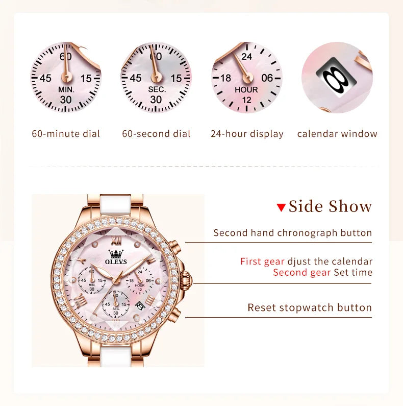 OLEVS 9999 Women Watch - Olevs - Embellish Gold Jewelry & Diamond