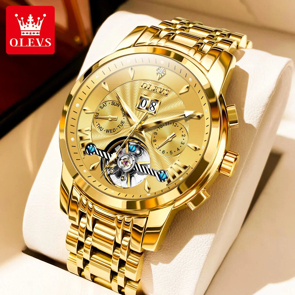 OLEVS Men Watches - Festive Collection - Embellish Gold Jewelry & Diamond
