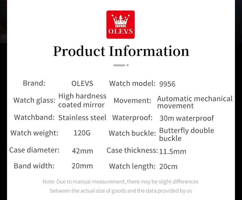 OLEVS 9956 Men's Watches - Festive Collection - Embellish Gold Jewelry & Diamond
