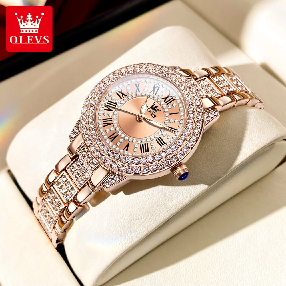 OLEVS 9943 Original Diamond Watch for Women - Olevs - Embellish Gold Jewelry & Diamond
