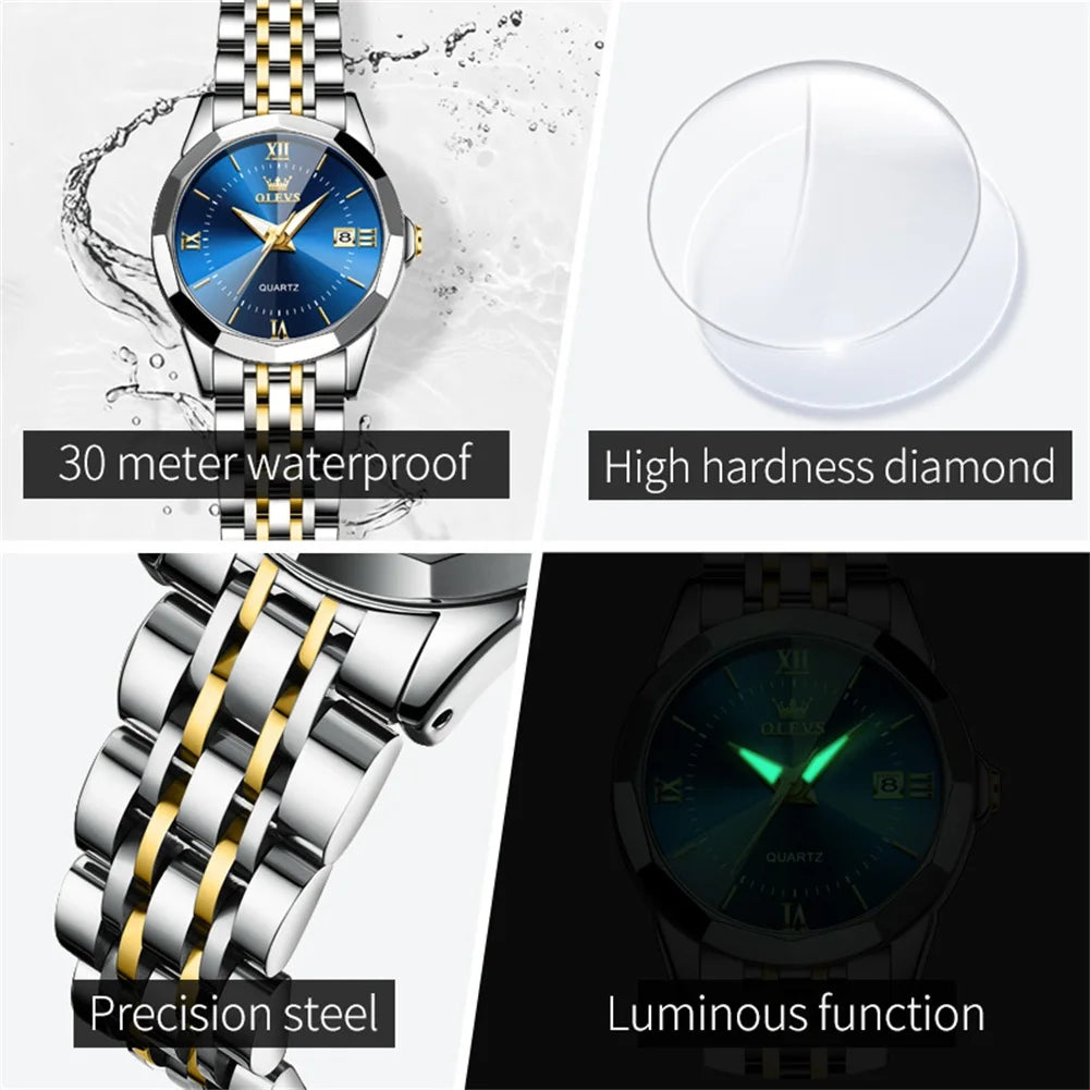 OLEVS 9989 Women Watch - Olevs - Embellish Gold Jewelry & Diamond