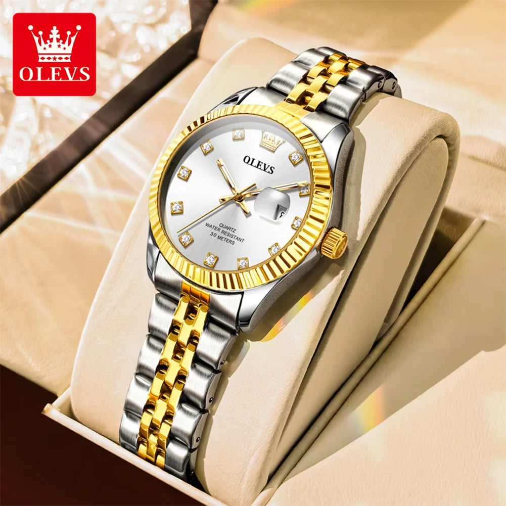 OLEVS Watches Womens 3705 j - Olevs - Embellish Gold Jewelry & Diamond