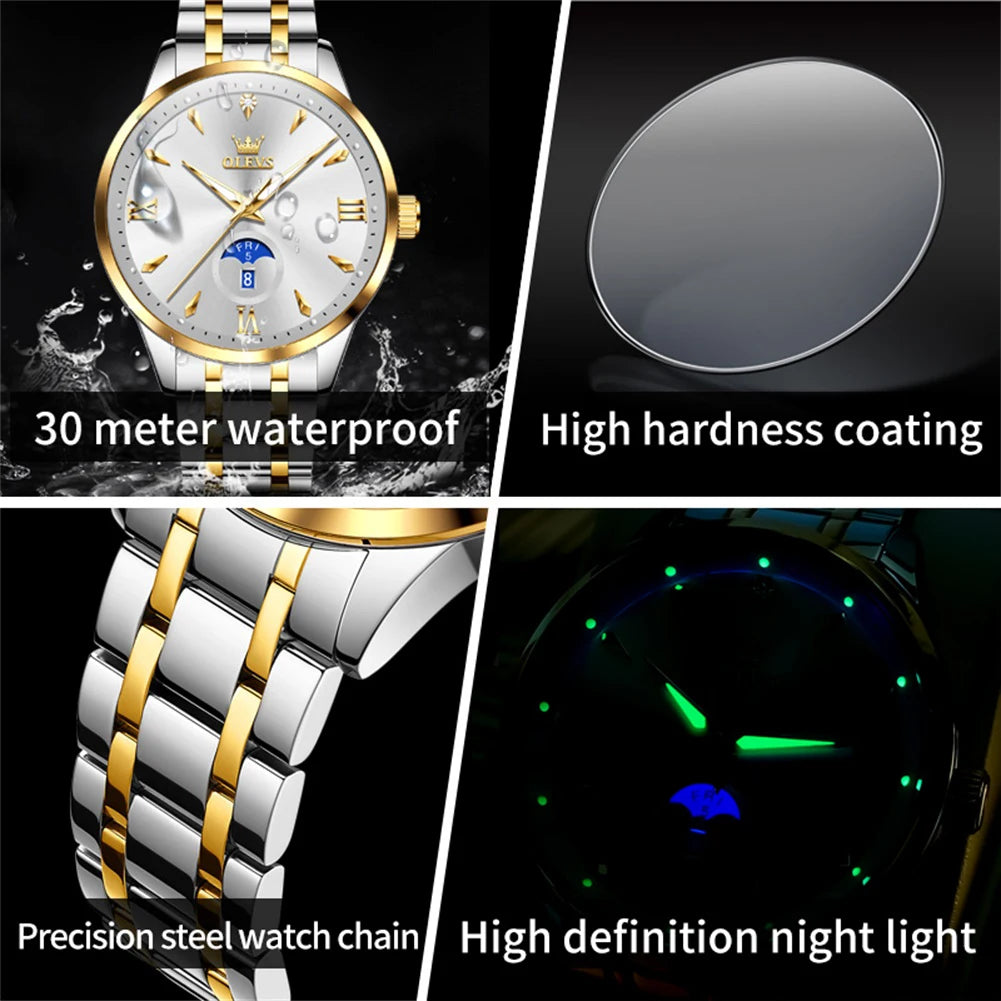 OLEVS Brand Men's Watch - Olevs - Embellish Gold Jewelry & Diamond