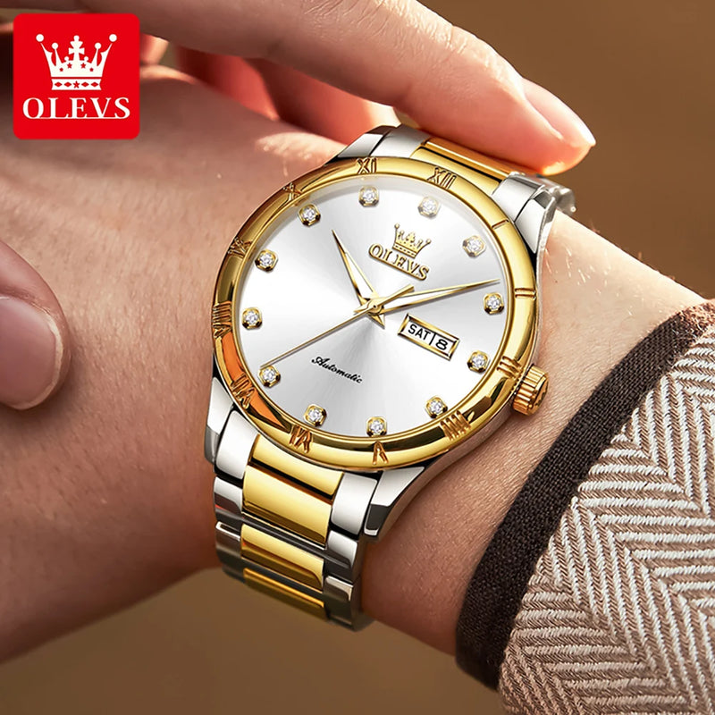OLEVS Men's Watches - مجموعة احتفالية - Embellish Gold Jewelry & Diamond