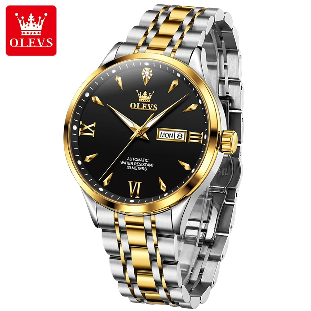 OLEVS 9956 Mens Watch - Festive Collection - Embellish Gold Jewelry & Diamond
