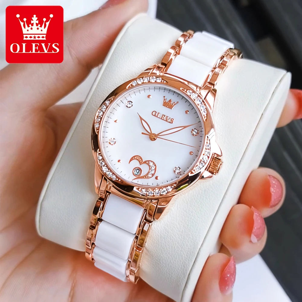 OLEVS Elegant Fashion Women's Watches - Festive Collection - Embellish Gold Jewelry & Diamond