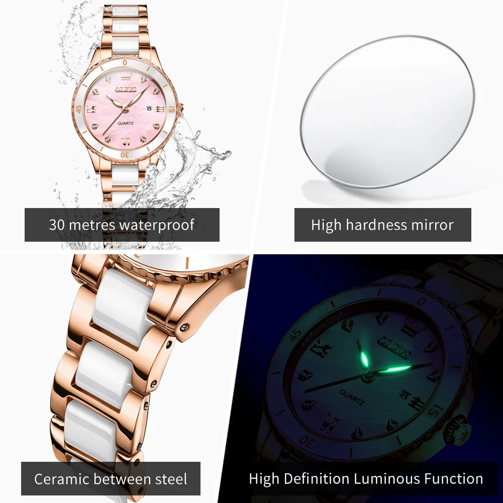 OLEVS 9985 Elegant Women Watch - Olevs - Embellish Gold Jewelry & Diamond