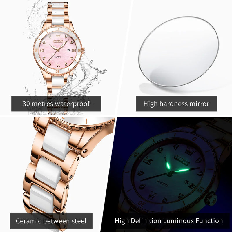 OLEVS 9985 Elegant Women Watch - Olevs - Embellish Gold Jewelry & Diamond