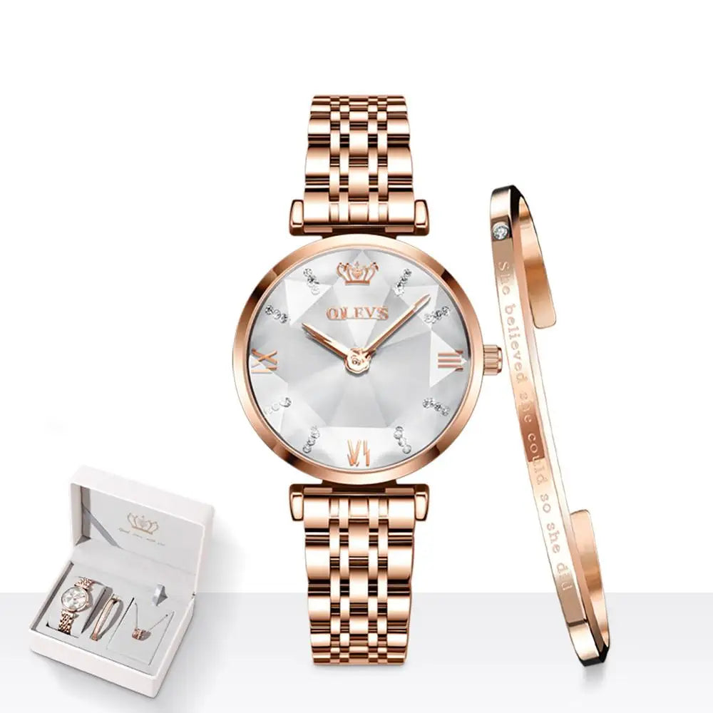OLEVS New Women Luxury Jewel Quartz Watches - Olevs - Embellish Gold Jewelry & Diamond