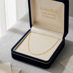 18K Real Gold Laser Paper Clip Chain