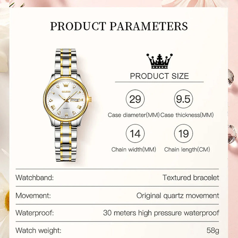 OLEVS 5563 New Fashion Women Quartz Watch - Olevs - Embellish Gold Jewelry & Diamond