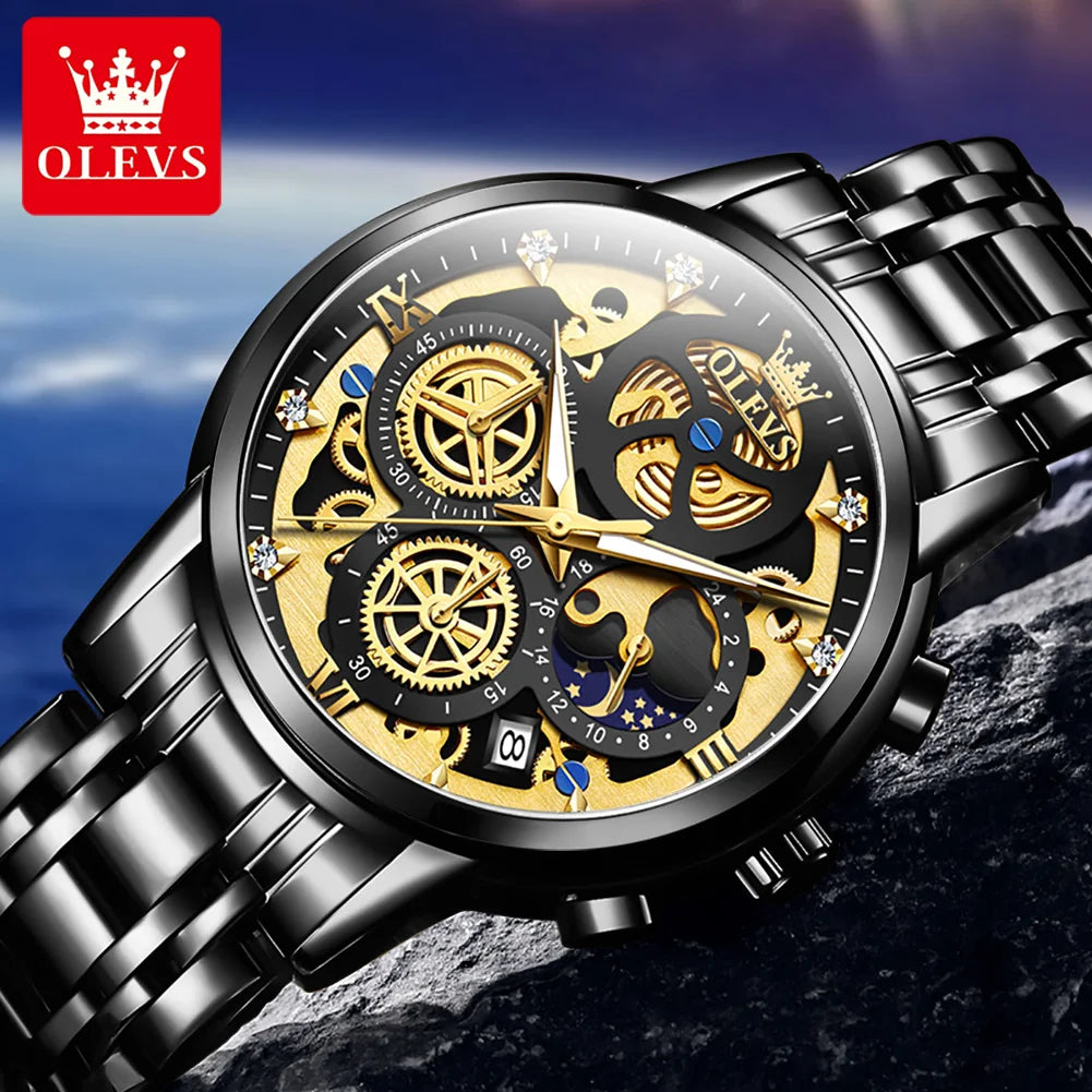OLEVS 9947 Stainless Steel Men's Watch - Olevs - Embellish Gold Jewelry & Diamond