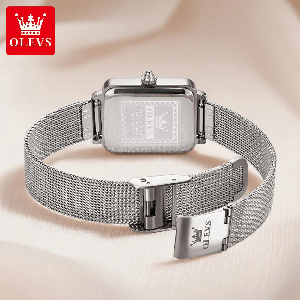 OLEVS 3692 Quartz Wristwatch Gifts Fashion Vintage Square Ultra Thin Ladies Watches - Olevs - Embellish Gold Jewelry & Diamond