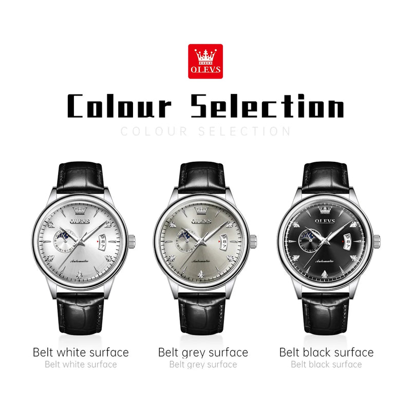 OLEVS 7040 24h Moon Phase Men's Watch - مجموعة احتفالية - Embellish Gold Jewelry & Diamond