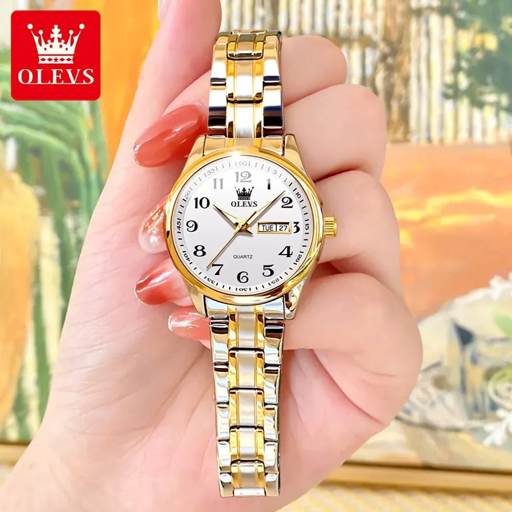 OLEVS 5567 Luxury Quartz Watch for Women - Olevs - Embellish Gold Jewelry & Diamond