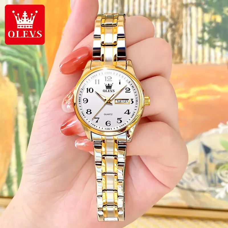 OLEVS 5567 Luxury Quartz Watch for Women - Olevs - Embellish Gold Jewelry & Diamond