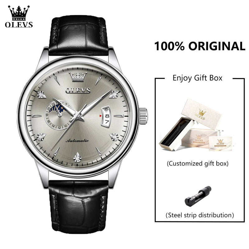 OLEVS 7040 24h Moon Phase Men's Watch - مجموعة احتفالية - Embellish Gold Jewelry & Diamond