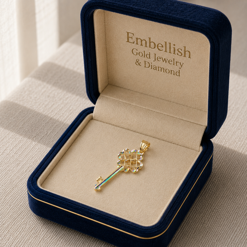 18k Gold 4 Heart Lines Pendant - 18k Gold Pendant - Embellish Gold Jewelry & Diamond