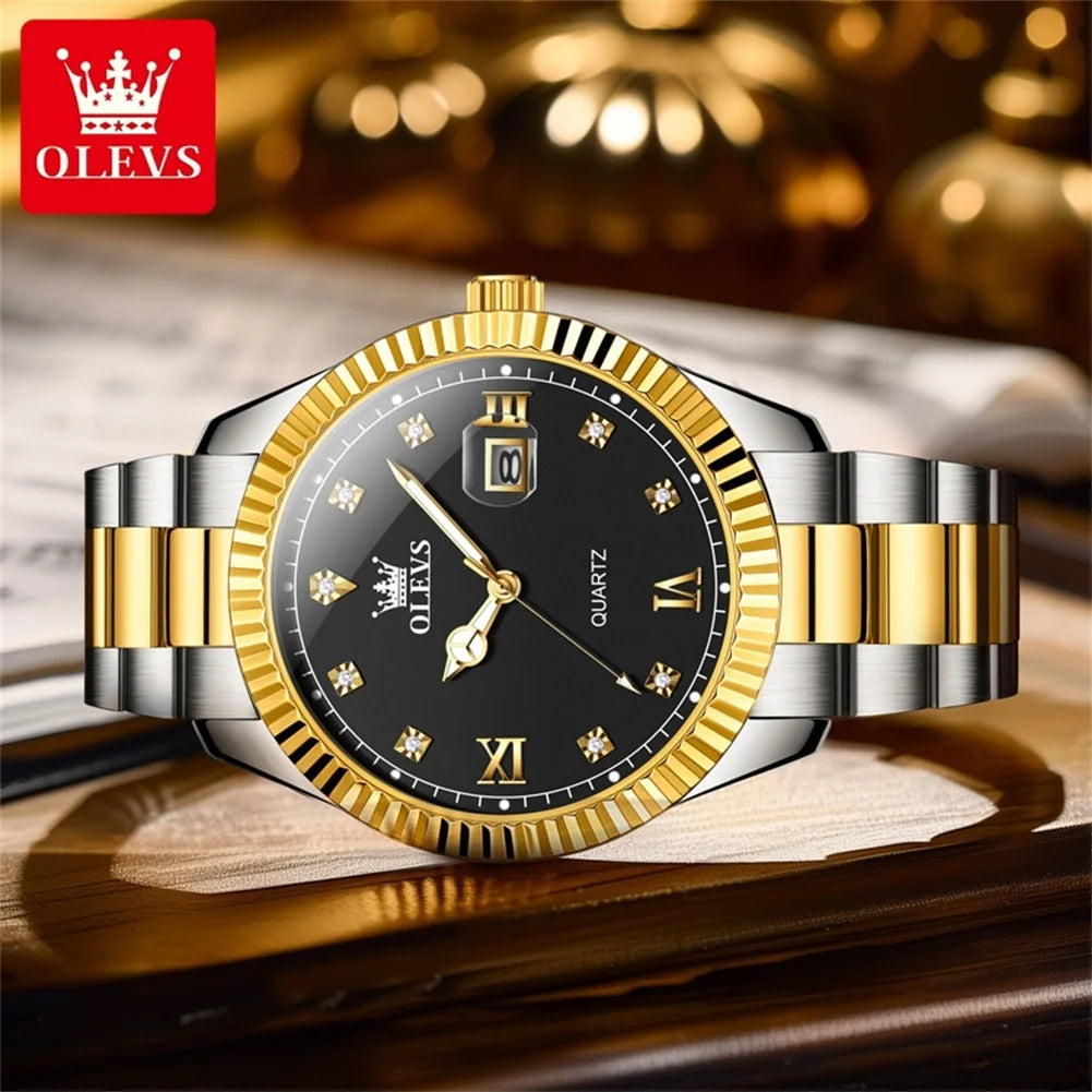 OLEVS Brand Men's Watch - Olevs - Embellish Gold Jewelry & Diamond