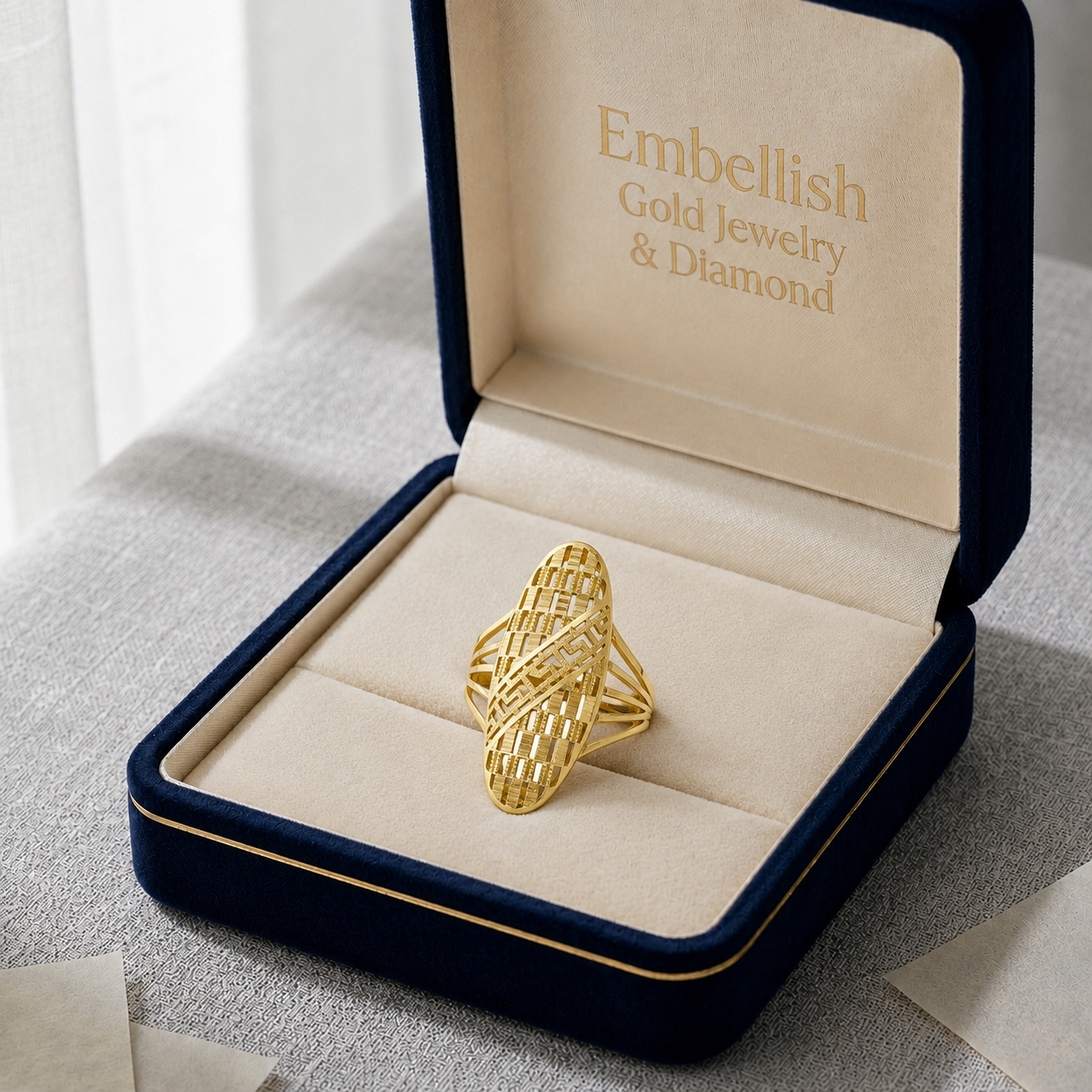 18k Gold Dazzling Power Ring - 18k Gold Ring - Embellish Gold
