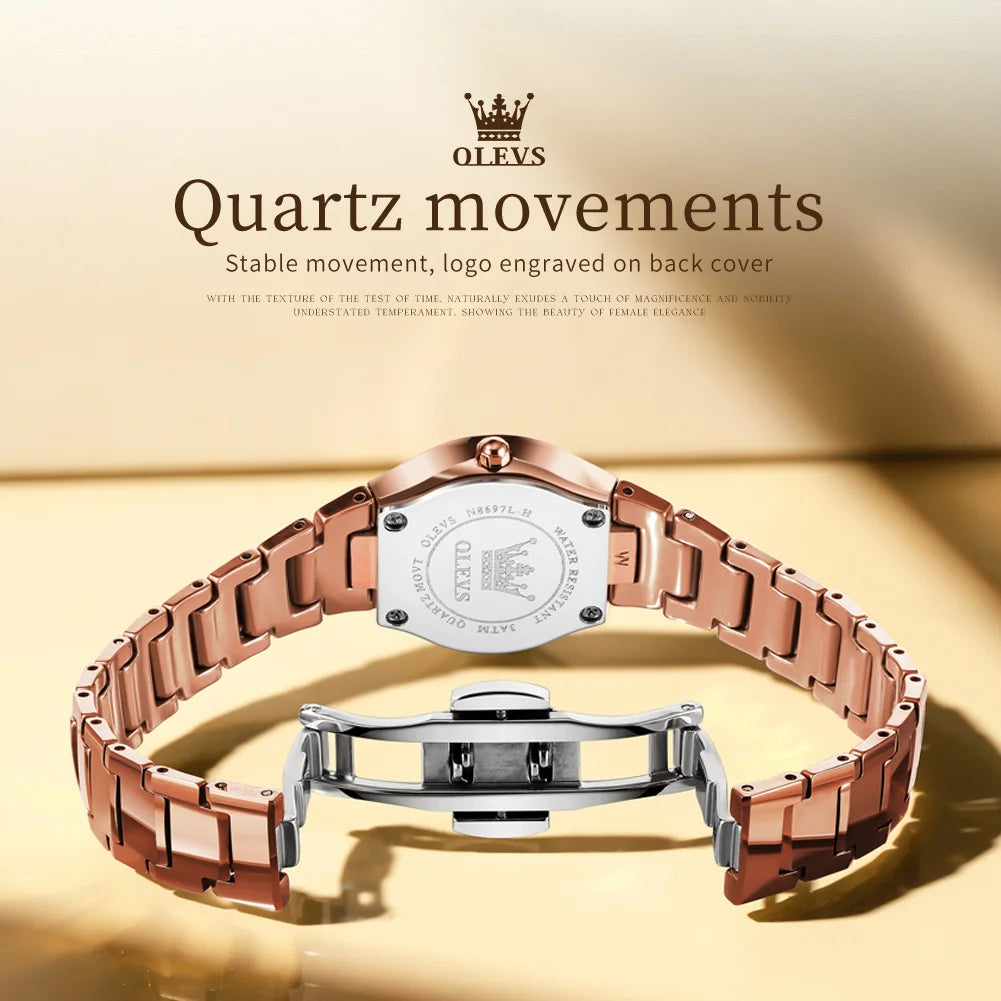 OLEVS 8697 Women's Multi-functional Watch - Festive Collection - Embellish Gold Jewelry & Diamond