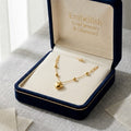 18K Gold Balls & Heart Necklace