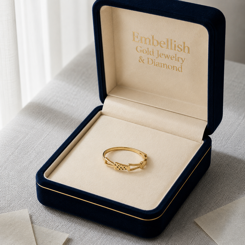 18k Gold Arrow Inspired Ring - 18k Gold Ring - Embellish Gold Jewelry & Diamond