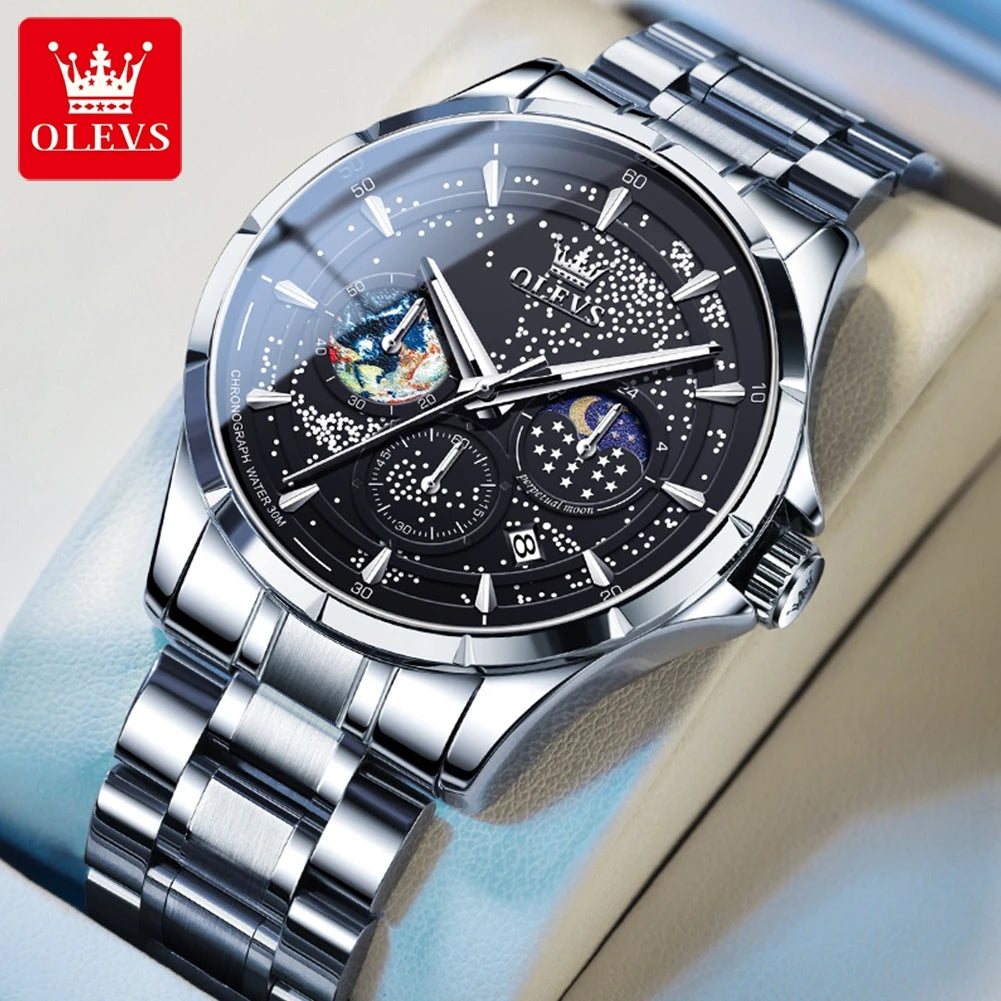 OELVS 5538 Steel Strap Men's Watch - Olevs - Embellish Gold Jewelry & Diamond