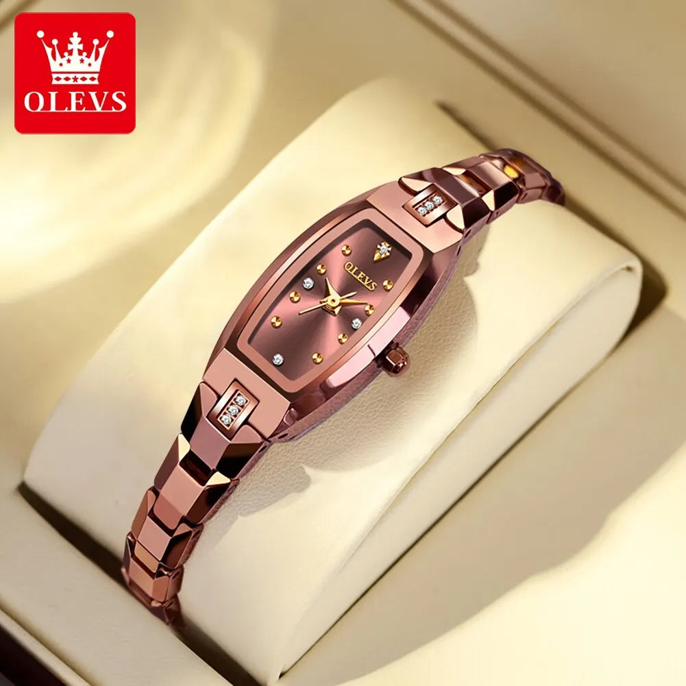 OLEVS Slim Thin Watch for Women - Festive Collection - Embellish Gold Jewelry & Diamond