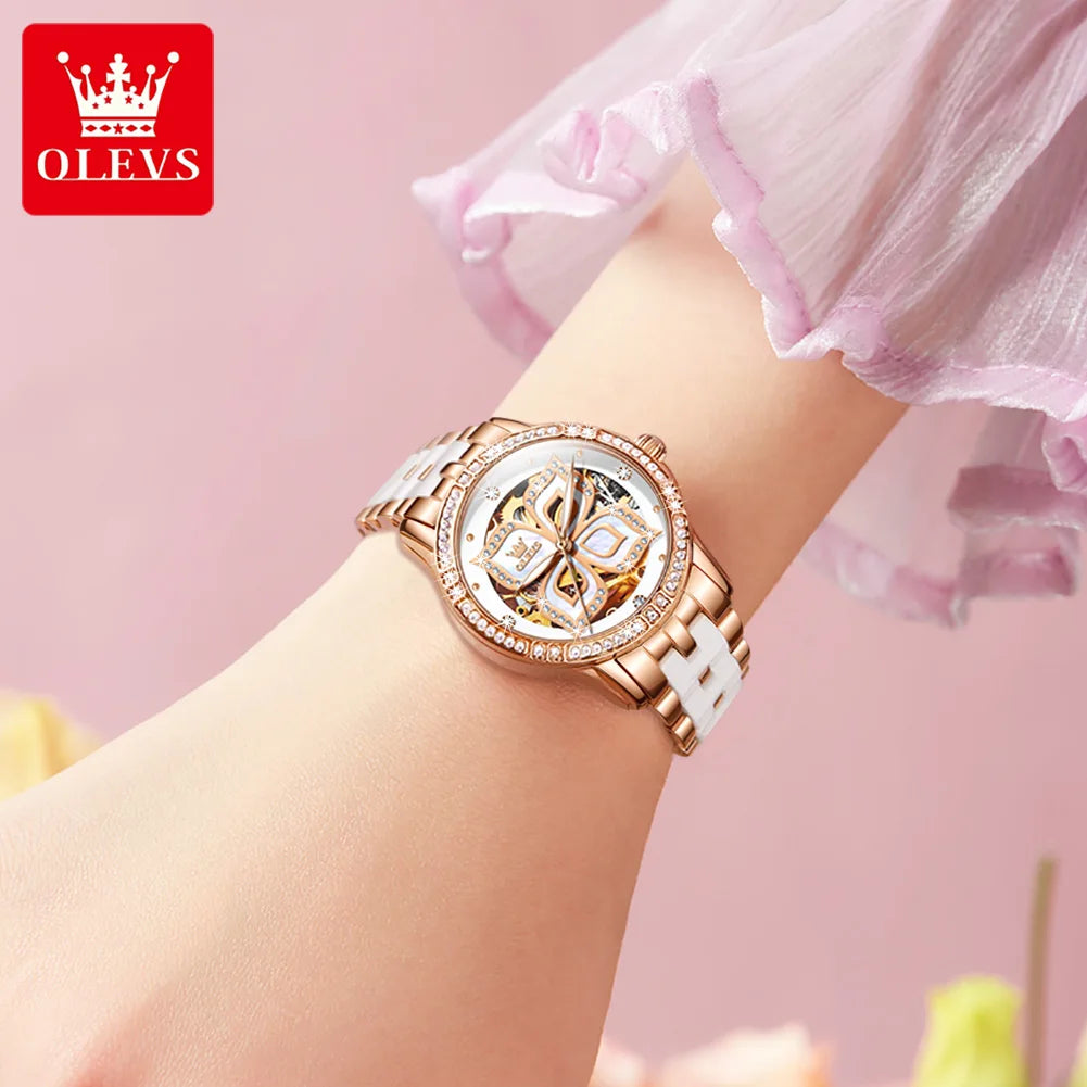 OLEVS Elegant Fashion Women's Watches - Festive Collection - Embellish Gold Jewelry & Diamond