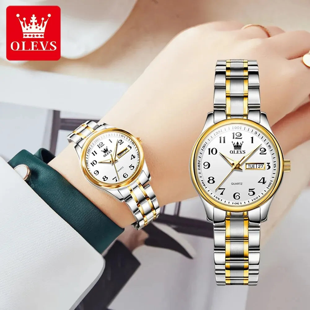 OLEVS 5567 Luxury Quartz Watch for Women - Olevs - Embellish Gold Jewelry & Diamond