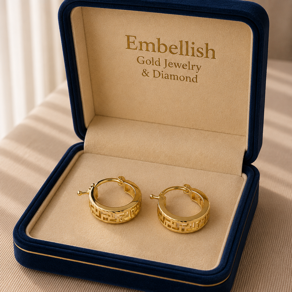 18k Gold Zigzag Loop Earrings