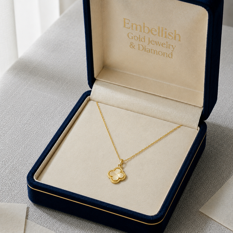 18K Real Gold VC Necklace - 18k Gold Necklace - Embellish Gold