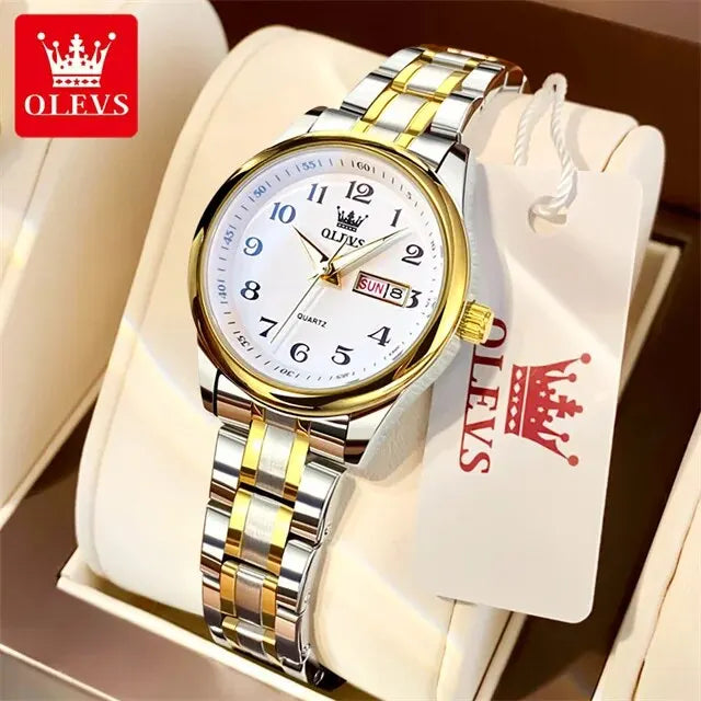 OLEVS 5567 Luxury Quartz Watch for Women - Olevs - Embellish Gold Jewelry & Diamond