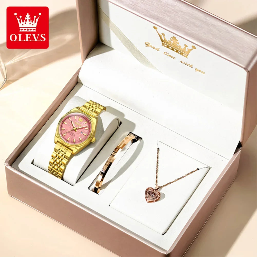 OLEVS New 3703 Watches Woman - Festive Collection - Embellish Gold Jewelry & Diamond