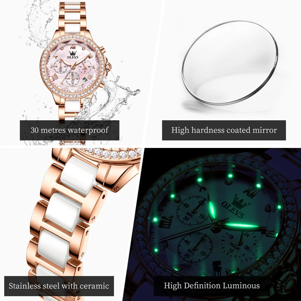 OLEVS 9999 Women Watch - Olevs - Embellish Gold Jewelry & Diamond